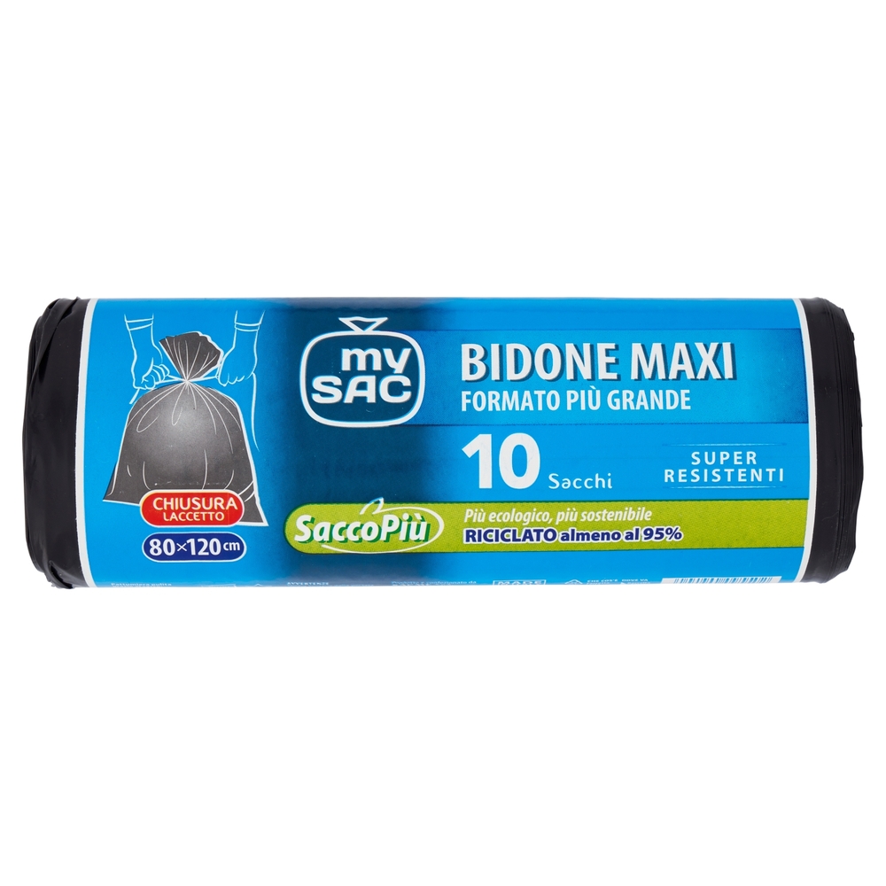 my Sac Bidone Maxi Formato Più Grande 80x120cm Sacchi 10 pz